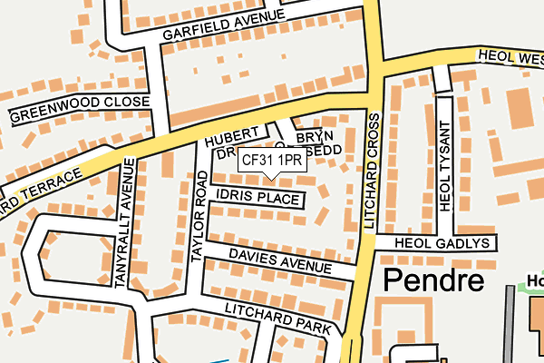 CF31 1PR map - OS OpenMap – Local (Ordnance Survey)