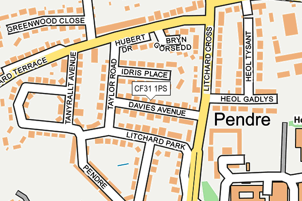 CF31 1PS map - OS OpenMap – Local (Ordnance Survey)