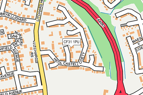 CF31 1PU map - OS OpenMap – Local (Ordnance Survey)