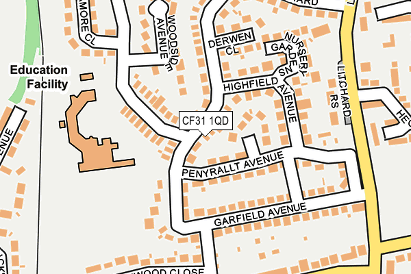 CF31 1QD map - OS OpenMap – Local (Ordnance Survey)