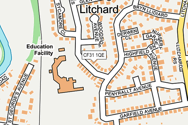 CF31 1QE map - OS OpenMap – Local (Ordnance Survey)
