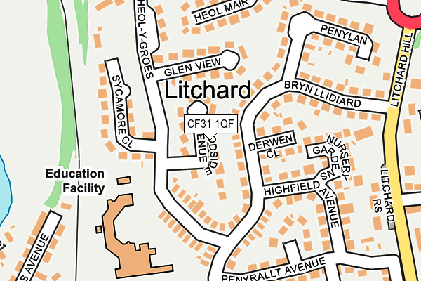 CF31 1QF map - OS OpenMap – Local (Ordnance Survey)