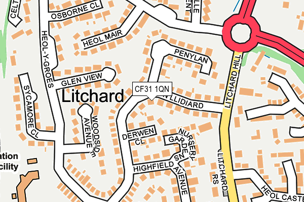 CF31 1QN map - OS OpenMap – Local (Ordnance Survey)