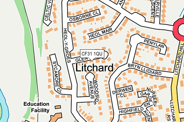 CF31 1QU map - OS OpenMap – Local (Ordnance Survey)