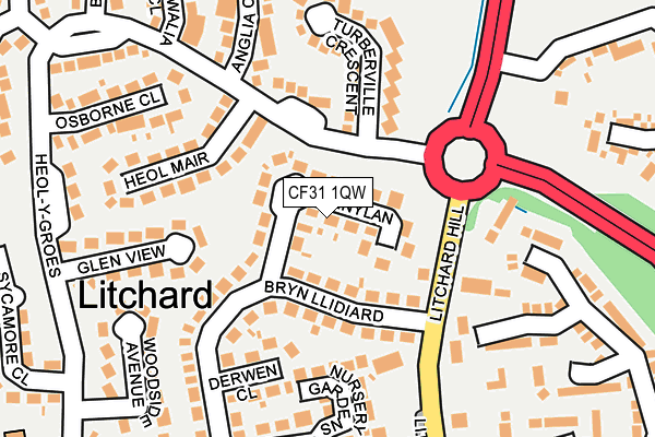 CF31 1QW map - OS OpenMap – Local (Ordnance Survey)