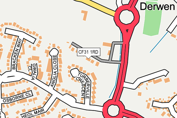 CF31 1RD map - OS OpenMap – Local (Ordnance Survey)
