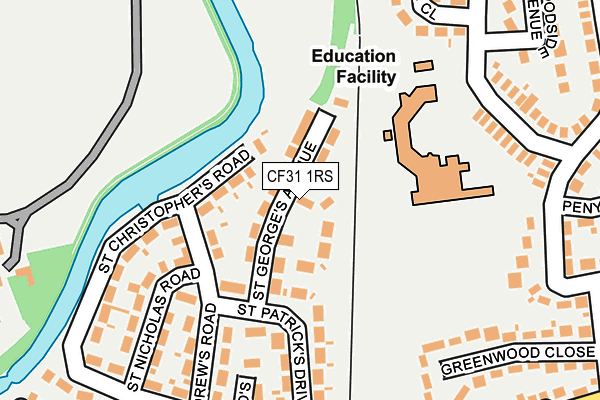 CF31 1RS map - OS OpenMap – Local (Ordnance Survey)