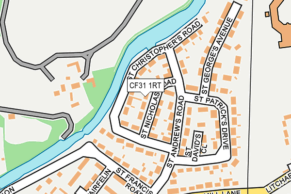 CF31 1RT map - OS OpenMap – Local (Ordnance Survey)