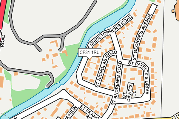 CF31 1RU map - OS OpenMap – Local (Ordnance Survey)