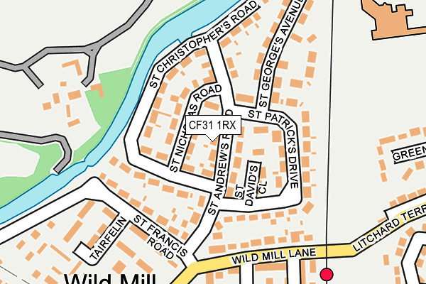 CF31 1RX map - OS OpenMap – Local (Ordnance Survey)