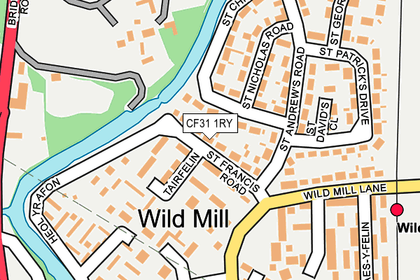 CF31 1RY map - OS OpenMap – Local (Ordnance Survey)