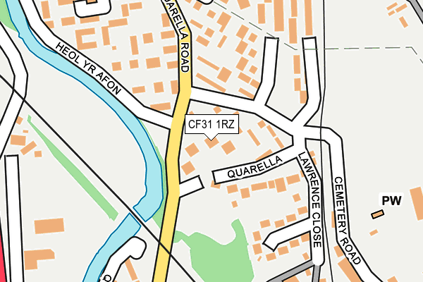 CF31 1RZ map - OS OpenMap – Local (Ordnance Survey)
