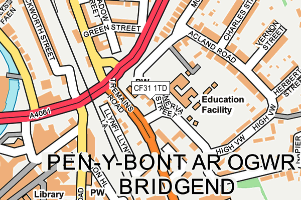 CF31 1TD map - OS OpenMap – Local (Ordnance Survey)