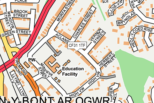 CF31 1TF map - OS OpenMap – Local (Ordnance Survey)
