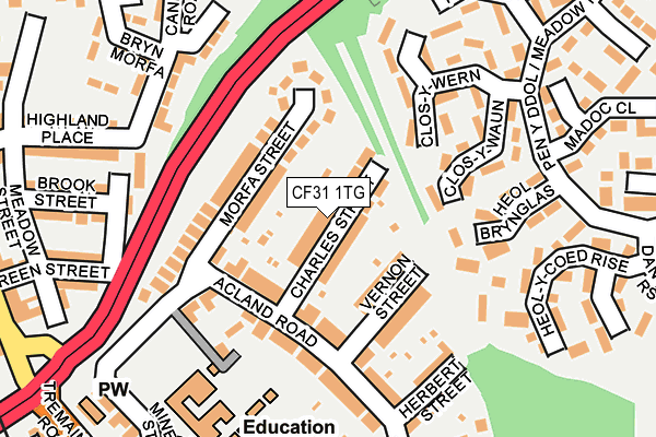 CF31 1TG map - OS OpenMap – Local (Ordnance Survey)