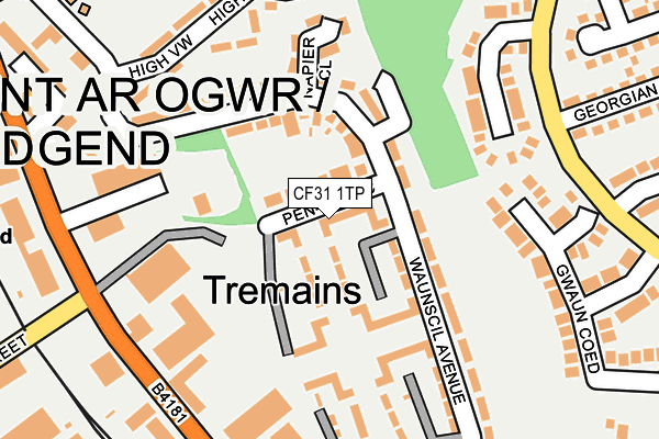 CF31 1TP map - OS OpenMap – Local (Ordnance Survey)