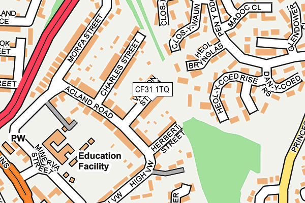 CF31 1TQ map - OS OpenMap – Local (Ordnance Survey)