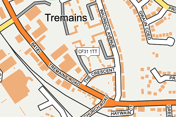 CF31 1TT map - OS OpenMap – Local (Ordnance Survey)