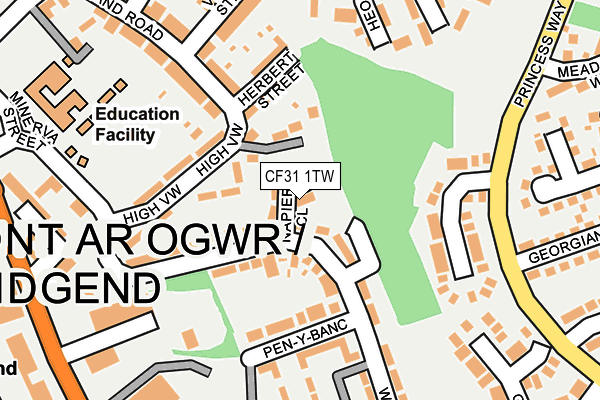 CF31 1TW map - OS OpenMap – Local (Ordnance Survey)