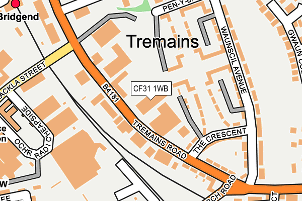 CF31 1WB map - OS OpenMap – Local (Ordnance Survey)