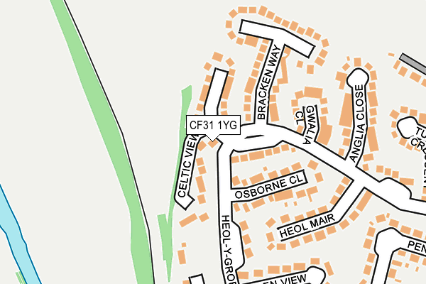 CF31 1YG map - OS OpenMap – Local (Ordnance Survey)