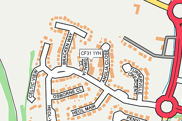 CF31 1YH map - OS OpenMap – Local (Ordnance Survey)