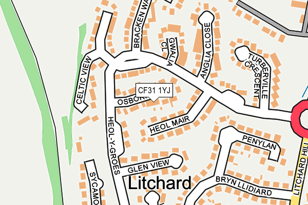 CF31 1YJ map - OS OpenMap – Local (Ordnance Survey)