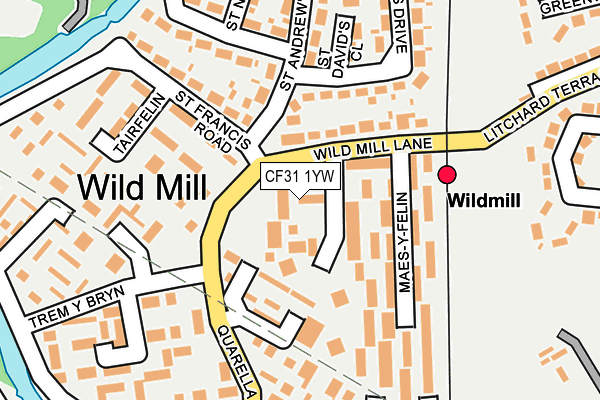 CF31 1YW map - OS OpenMap – Local (Ordnance Survey)