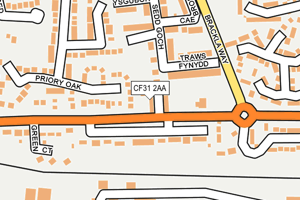 CF31 2AA map - OS OpenMap – Local (Ordnance Survey)