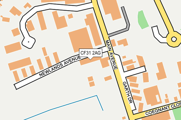 CF31 2AG map - OS OpenMap – Local (Ordnance Survey)