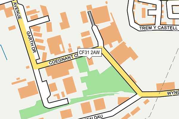 CF31 2AW map - OS OpenMap – Local (Ordnance Survey)