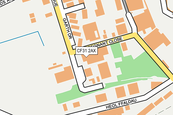 CF31 2AX map - OS OpenMap – Local (Ordnance Survey)