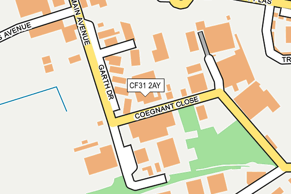 CF31 2AY map - OS OpenMap – Local (Ordnance Survey)
