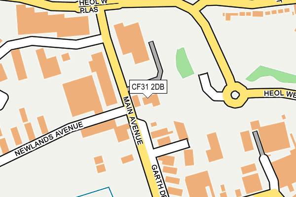 CF31 2DB map - OS OpenMap – Local (Ordnance Survey)