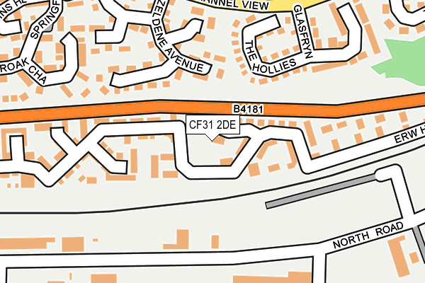 CF31 2DE map - OS OpenMap – Local (Ordnance Survey)