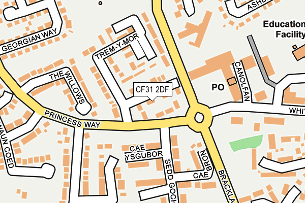 CF31 2DF map - OS OpenMap – Local (Ordnance Survey)