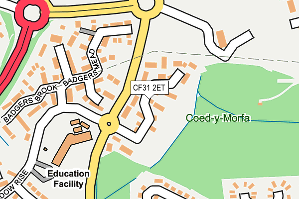 CF31 2ET map - OS OpenMap – Local (Ordnance Survey)