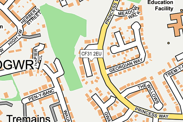 CF31 2EU map - OS OpenMap – Local (Ordnance Survey)