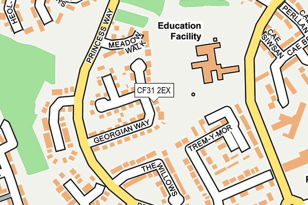 CF31 2EX map - OS OpenMap – Local (Ordnance Survey)