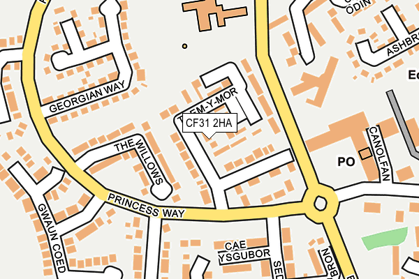 CF31 2HA map - OS OpenMap – Local (Ordnance Survey)