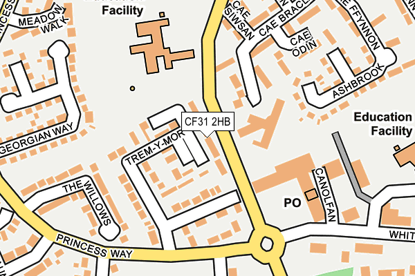 CF31 2HB map - OS OpenMap – Local (Ordnance Survey)