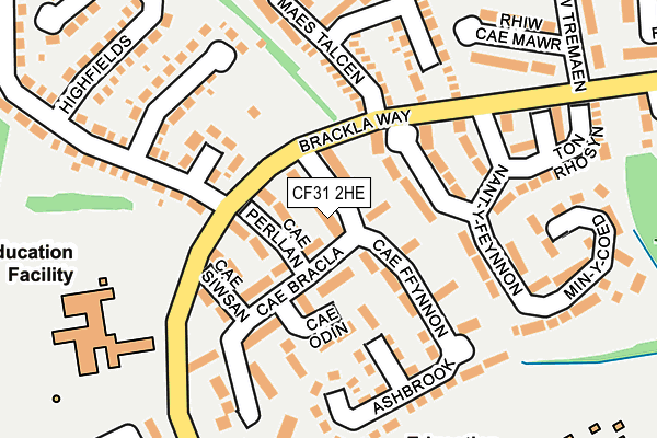 CF31 2HE map - OS OpenMap – Local (Ordnance Survey)