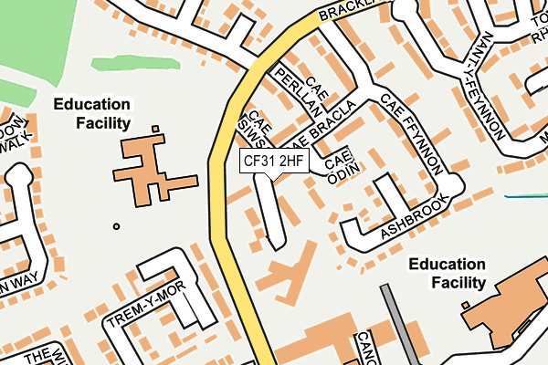 CF31 2HF map - OS OpenMap – Local (Ordnance Survey)