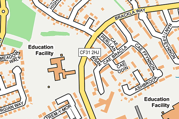 CF31 2HJ map - OS OpenMap – Local (Ordnance Survey)