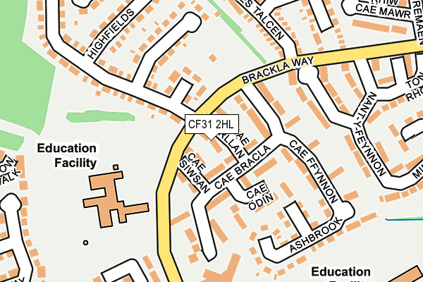 CF31 2HL map - OS OpenMap – Local (Ordnance Survey)