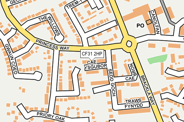 CF31 2HP map - OS OpenMap – Local (Ordnance Survey)