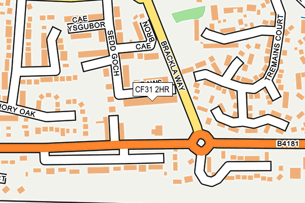 CF31 2HR map - OS OpenMap – Local (Ordnance Survey)