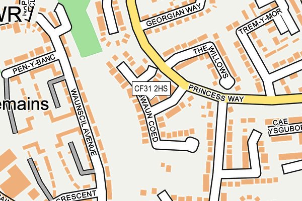 CF31 2HS map - OS OpenMap – Local (Ordnance Survey)