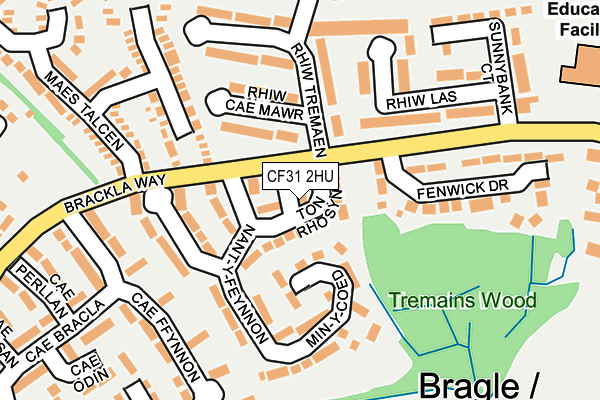 CF31 2HU map - OS OpenMap – Local (Ordnance Survey)
