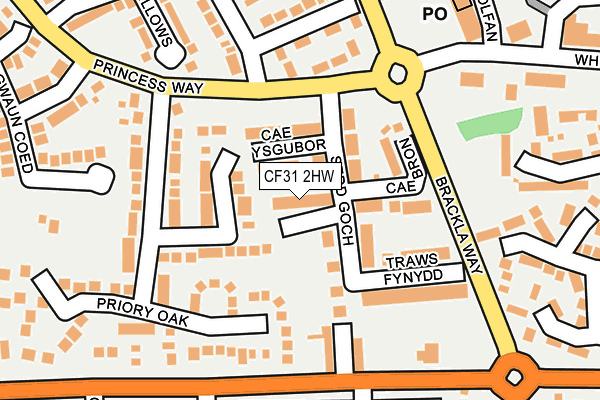 CF31 2HW map - OS OpenMap – Local (Ordnance Survey)